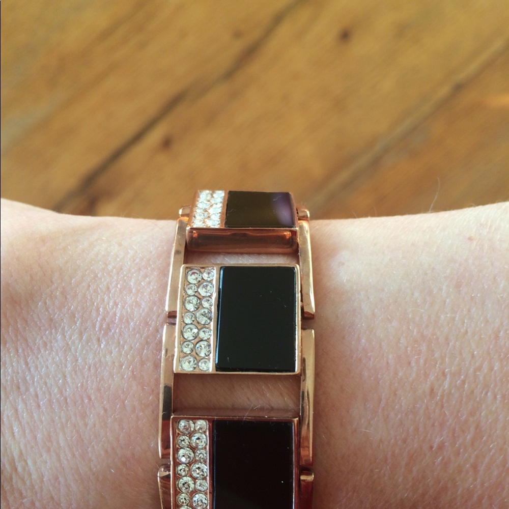 Bracelet, inlay flex, black/rose